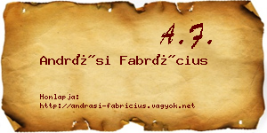 Andrási Fabrícius névjegykártya